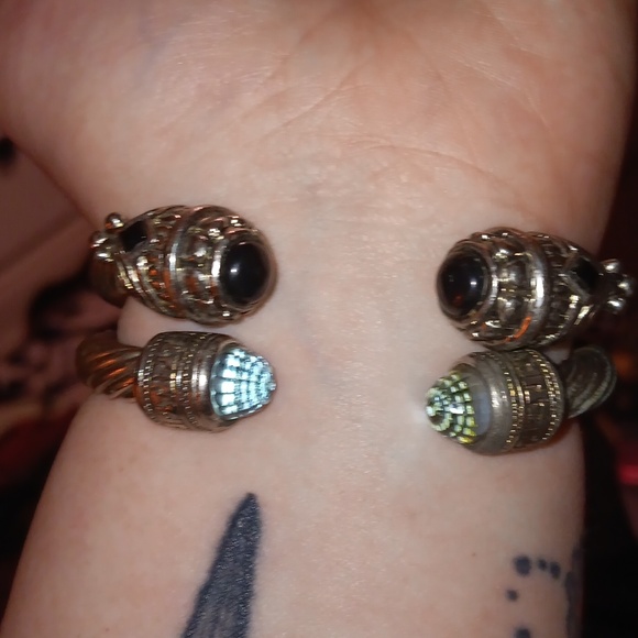 2 Adjustable Vintage Silver Rope Bangles - Picture 3 of 3